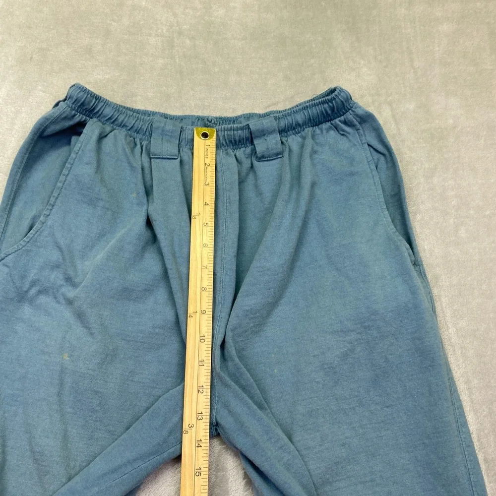Big Dogs Mens Large Blue‎ Cotton Elastic Waist Wide Leg Cropped Lounge Pants